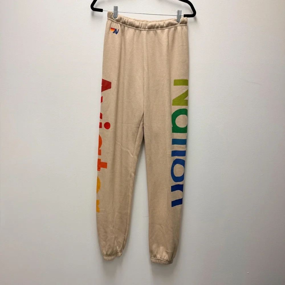 Aviator Nation 2 Sweatpants, Sand Tan | Size Medium